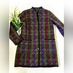 Lauren Ralph Lauren Diamond Quilted Plaid Jacket - Medium